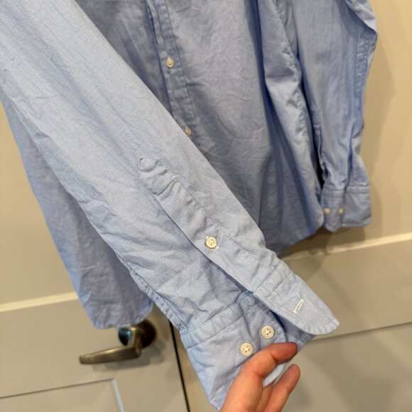Massimo Dutti Light Blue Oxford Button-Down Shirt Men's Size M - Picture 3 of 3